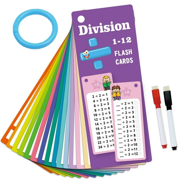 Huluwajiuyeye 15 Piece Reusable Math Division Flashcards For Kids Erasable & Durable Learning Tool For Early Education School Training And Home Practice Mc2 Pretending Self Inking Special Education