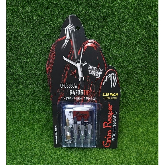New Grim Reaper X-Bow Mech Broadhead RT 1 1/2in 3 Bld 125gr 3pk