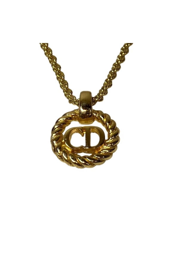 Pre-Owned Dior Twist Circle CD Logo Necklace for Women