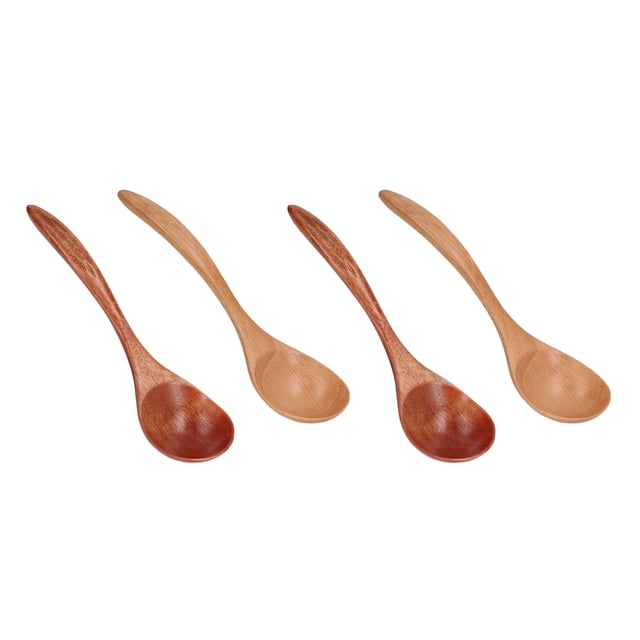 Wooden Soup Spoon, Portable 4pcs Delicate Wear Safe Mellow Table Spoon For Coffee Oatmeal For Men Women For Home Restaurant
