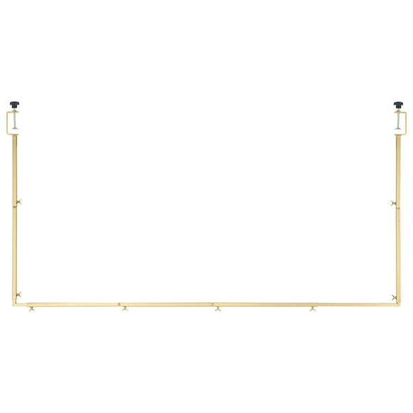 KFFKFF Support de Tige au-Dessus de la Table avec Pinces, 13 Pouces-42 Pouces de Hauteur et 28 Pouces-98 Pouces de Longueur Ajustable, Support d'Arche de Table en Métal, Cadre d'Arche de Ballons de Table pour Décorations de Mariage, d'Anniversaire et de Noël, Or