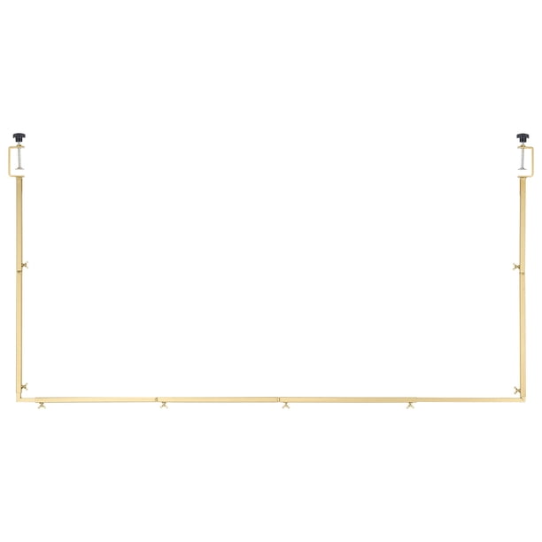 VEVOR Soporte para Barra de Mesa con Abrazaderas, Ajustable Alto de 330-1066,8 mm y Largo de 711,2-2489,2 mm, Marco para Arco de Globos de Mesa para Decoración de Cumpleaños, Fiestas, Dorado