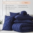 thumbnail image 6 of Davulos Twin Comforter Set, 5 Pieces Bedding Sets for All Season, Bed in a Bag with Comforter ,Flat Sheet ,Fitted Sheet ,Pillowcases & Shams,Dark Blue, 6 of 8