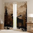 thumbnail image 2 of Homewish Rustic Reindeer Elk Black Out Curtains, Woodland Wildlife Curtains Pack of 2 (42x63 Each), Countryside Theme Bedroom Curtains, Window Curtains Bedroom Decor, 2 of 6