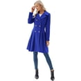 thumbnail image 4 of Women's Double-Breasted Pea Coat - Lapel Collar, A-Line Cut, with Pockets & Lining, 4 of 6
