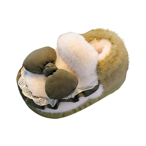 KEXE Toddler House Shoes Kids Slippers Size 1 Warm Slippers For Girls Boys Kids Toddlers Winter Indoor House Home Shoes 6-7 Years