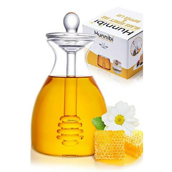 Handmade Honey Jar with Dipper, Glass Made Honey Dipper and Honey Pot By Hunnibi