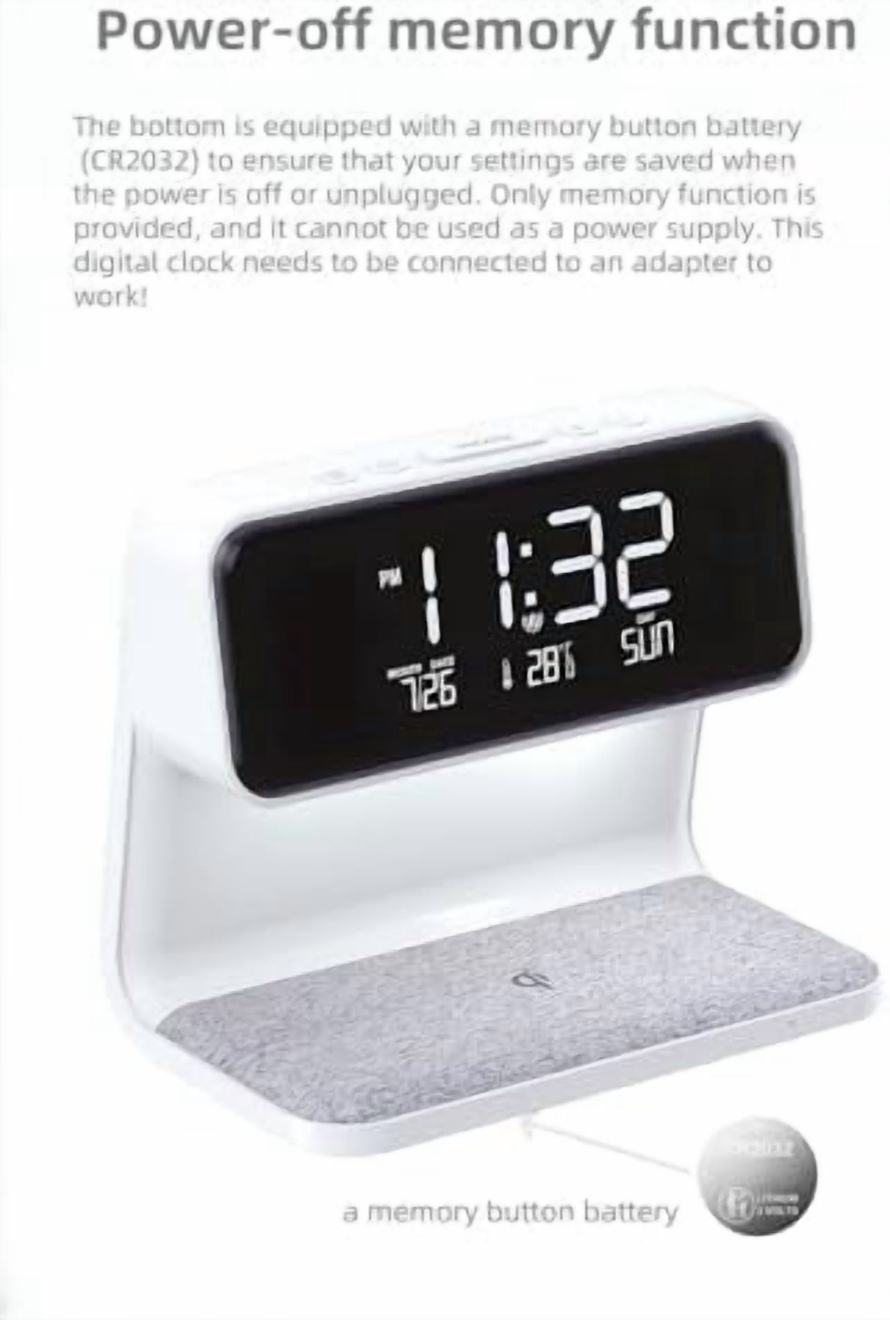 15W Wireless Charger Bedside Lamp Digital Clock, Alarm Clock Three-Speed Dimming Warm Night Light Atmosphere Smart Calendar Desk Lamp Gifts for Birthday/Christmas/Family/Friends
