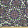 thumbnail image 2 of Ambesonne Flower Fabric by the Yard Upholstery, Radial Symmetrical Mandala, 1 Yard, Pale Purple Quartz White, 2 of 5