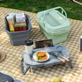 thumbnail image 2 of 4-Person Picnic Basket Set - Collapsible, Waterproof & Leak-Proof - Doubles as Stand-Up Table for Camping, Travel & Road Trips, 2 of 13