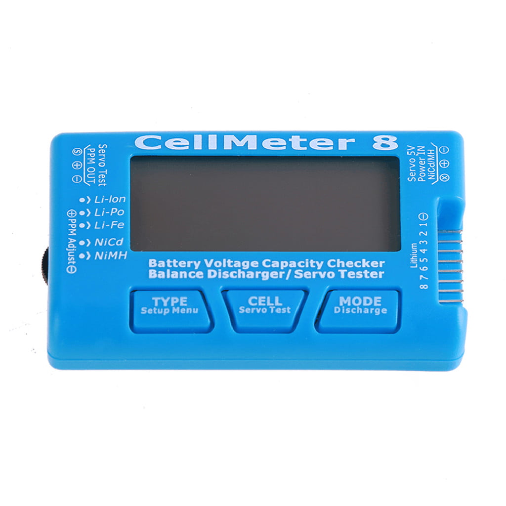 RC Digital CellMeter Tester 2S-8S Battery Voltage Capacity Checker Li lon NiMH