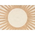 thumbnail image 5 of Avyay Rugs Natural Beige Round Jute Rug – Handwoven Natural Fiber Accent Rug with Radiating Sunbeam Pattern, Boho Coastal Style for Living Room, Bedroom, or Entryway Décor (Natural Beige, 3' Round), 5 of 5