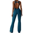 thumbnail image 6 of Women Workout Jumpsuit, Sleeveless U Neck Backless Hollowed Solid Slim Romper Yoga Jumpsuit, 6 of 8