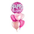 thumbnail image 1 of Feliz cumpleaños Balloon D Dywarm de 36 pulgadas, rosa intenso, con decoración, 1 of 7