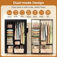 thumbnail image 3 of YOUPINS Portable Clothes Organizer with Hanging Rod, Portable Closet Non-Woven Fabric,Black, 3 of 7