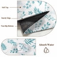 thumbnail image 6 of Round Rugs 5Ft, Teal Leaves Round Area Rug Washable Indoor Throw Carpet, Summer Plants Flowers Vintage Pastoral Soft Non Slip Circle Rug for Cabinet Bathroom Home Decor Aesthetic, 6 of 8