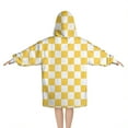 thumbnail image 2 of Yellow White Checkerboard Checkered Pattern Blanket Hoodies for Kids 6-13YR Oversize Wearable Blanket Hoodies for Boys Girls Teens, 2 of 7