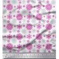 thumbnail image 1 of Soimoi Poly Georgette Fabric Snowflake Artistic Print Sewing Fabric Yard 42 Inch Wide, 1 of 3