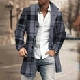 thumbnail image 2 of VNKIDY Men's Coat Autumn Winter Plaid Corduroy Overcoat With Button Front Long Sleeve Retro Style Coat For Casual Daily Streetwear Activities Warm Outerwear, 2 of 4