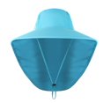 thumbnail image 1 of Solid Colour Sunscreen Sun Hat Mesh Hole Breathable Large Shawl Fisherman Hat Hiking Sun Hat, 1 of 5