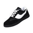 thumbnail image 3 of Domzle Women Retro Gum Sole Fashion Sneakers | Faux Leather Classic Tennis Skate Walking Shoes Anti Slip Trainers Black, 3 of 7