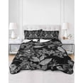 thumbnail image 3 of Black and White Floral Twin Size Down Alternative Comforter, Lightweight Comforter Quilt Bedding Set with Pillow Shams Modern Oil Painting Abstract Art All Seasons Bed Comforter Duvet Insert 68"x86", 3 of 7