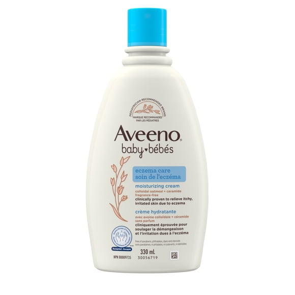 Aveeno Baby Eczema Care Moisturizing Body Cream with Ceramides, Lotion for Dry Skin, Fragrance Free, Paraben Free, Collodial Oat