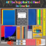 Trailmaker School Supplies Kit 45 Piece School Supply Kit Grades K-12 – Back to School Essentials Includes Folders Notebooks Pencils Pens and Much More!