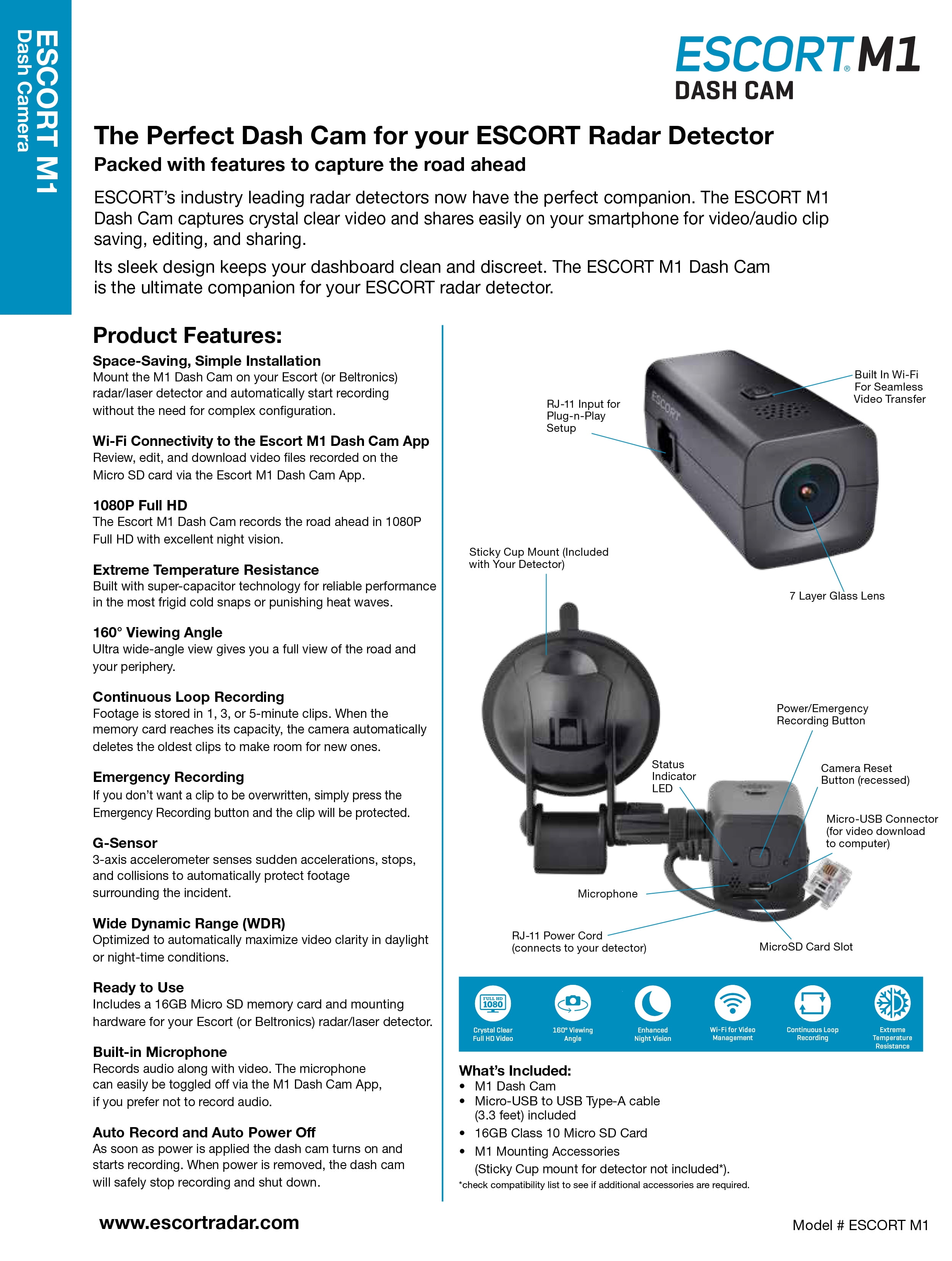 escort m1 dash camera