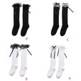 thumbnail image 3 of CANKER Women Lolita Knee High Long Socks Sweet Ruffle Lace Bow Kawaii Cosplay Stockings, 3 of 19