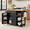 Black-Semi-enclosed, variant on Aiho  41.7" W kitchen island with storage with  Solid Wood Adjustable Shelf, rolling kitchen island with Spice Rack, Towel Rack and Removable Tray, For Kitchen, Coffee Bars, Dining Room, Living Room