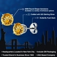 thumbnail image 2 of Gem Stone King 925 Sterling Silver Yellow Citrine Stud Earrings for Women Men (1.60 Cttw, Gemstone November Birthstone, Round 6MM), 2 of 6