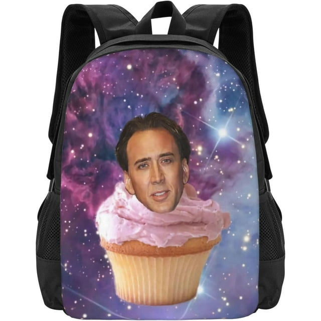 Nicolas Actors Cage Backpack Large Capacity Leisure Travel Backpack Book Bag Outgoing Daypack 12.5x5.5x16.5 inch