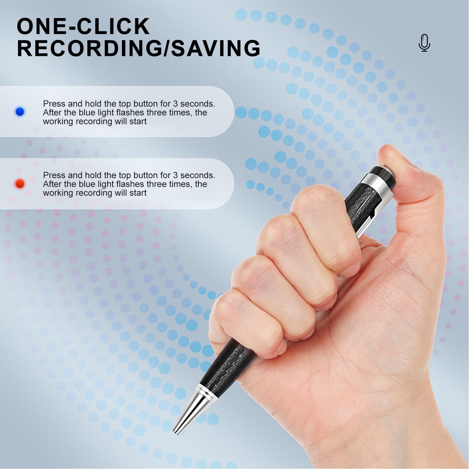 64GB Hidden Pen Voice Recorder - Mini Portable Audio Recorder for Meetings & Daily Use ( Black )