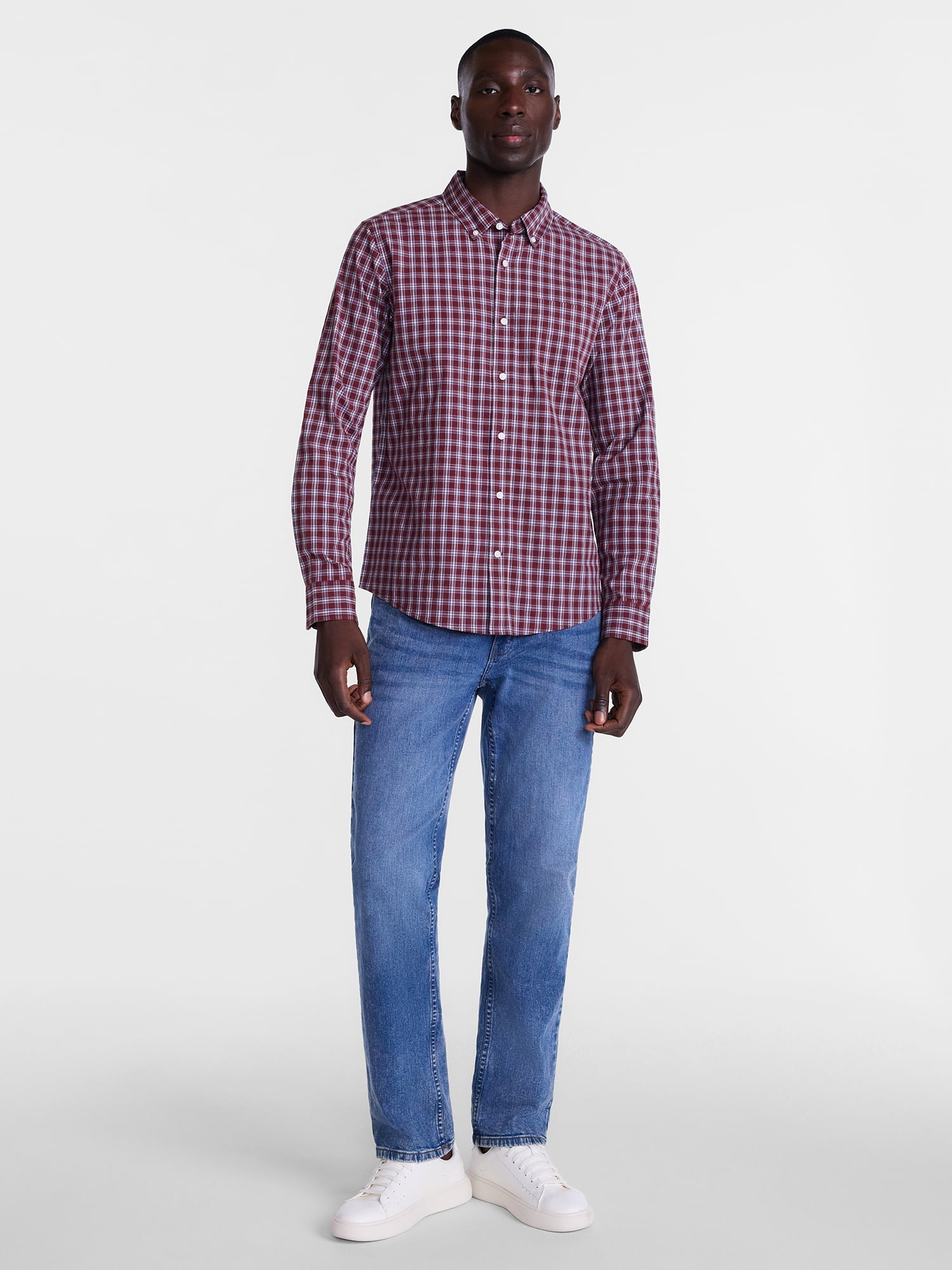 George Men's Poplin Shirt with Long Sleeves, Sizes S-3XL, LT-4XLT, 2XB-6XB