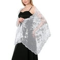 thumbnail image 3 of Ladiery Sequin Floral Shawls and Wraps for Evening Dresses,Women sparkly Sheer Mesh Wedding Shawls for Evening Party, 3 of 8