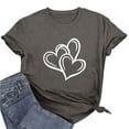 thumbnail image 6 of Dark Gray Valentine Graphic Tee for Women | Heart Outline T-Shirt | Soft Stretch Relaxed Fit Casual Top, Valentine's Day Gift S-4XL,Size L, 6 of 7