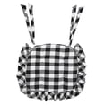 thumbnail image 4 of VHC Brands Chair Pad 16.5x18, Cotton Dining Room, Kitchen Chair Pads, Seat Cushion with Ties, Tucked, Annie Buffalo Check Collection, Rectangle 16.5x18, Country Black, Set of 6, 4 of 4