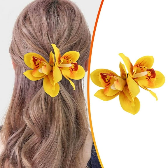 Clearance! Liulin 2 Pack Hawaiian Hair Flowers, Hibiscus Flower Hair Clips, Floral Hair Accessories for Wedding, Bridal, and Tropical Beach Party, Women’s Floral Orchid, Beach Hair Accessories