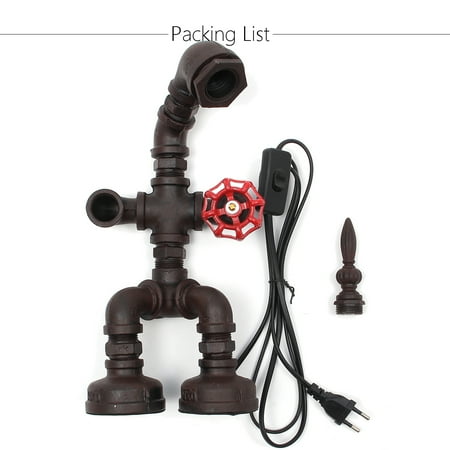 Industrial Man Robot Table Desk Lighting Retro Water Pipe