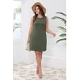 thumbnail image 4 of Vestido Sampeel sin mangas tipo tank, cuello redondo, verde, talla M, 4 of 6