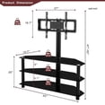 thumbnail image 4 of Ucloveria Swivel Floor TV Stand for 32-75 Inch TV, Modern Black Glass TV Stand, Entertainment Center with Mount, 4 of 7