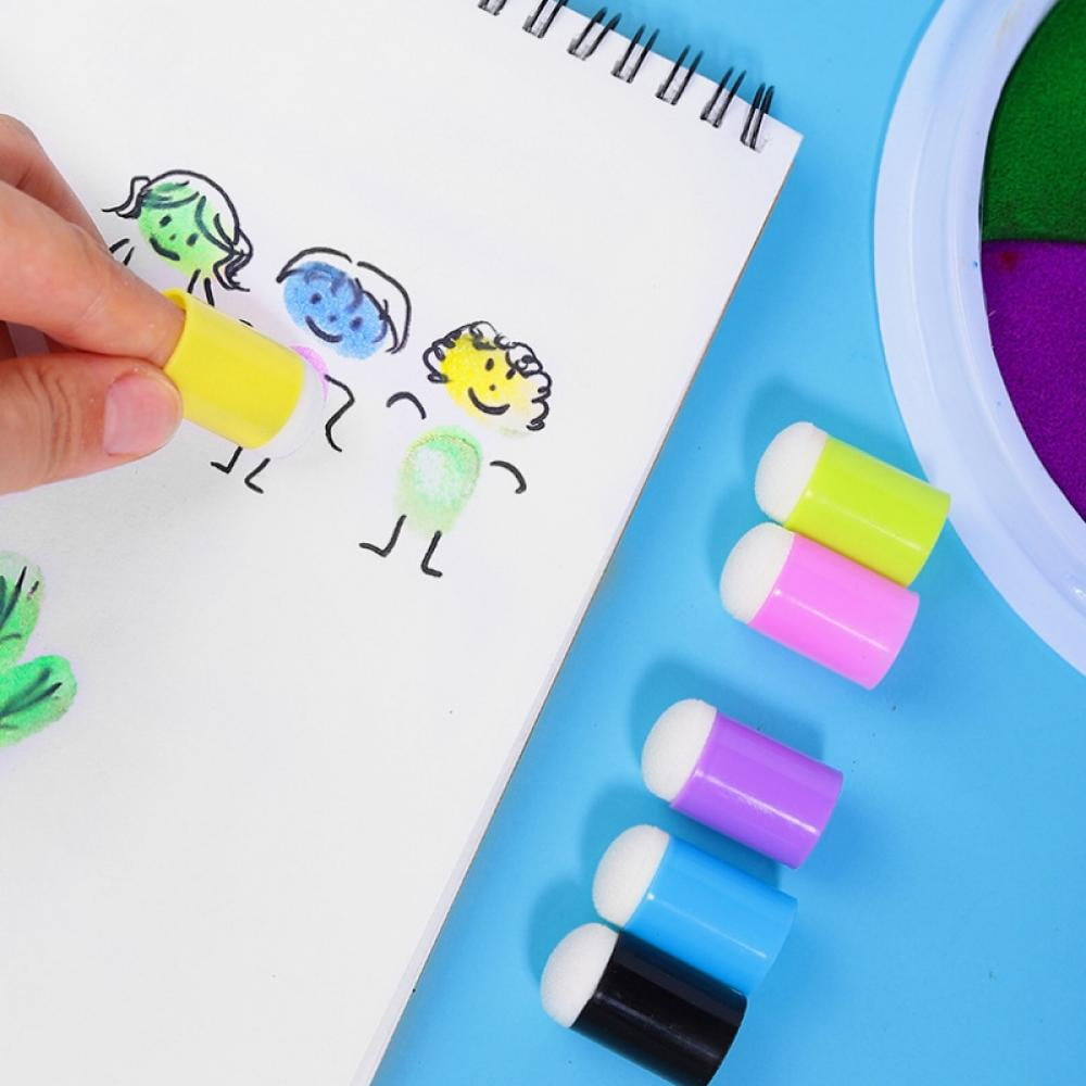 10pcs Finger Sponge Daubers For Finger Paint Ink Pad Craft Birthday Gift YG 