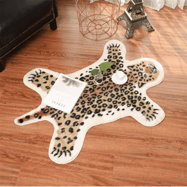 yingda1992 Faux Leopard Print Rug Hide Animal Cowhide Skin Carpet  Home Decor Mat 41.3X31.4in