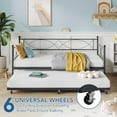 thumbnail image 6 of Metal Twin Daybed with Trundle, Sofa Bed Frame with Steel Slat Support, Multifunctional Daybed Frame for Bedroom, Black, 6 of 8