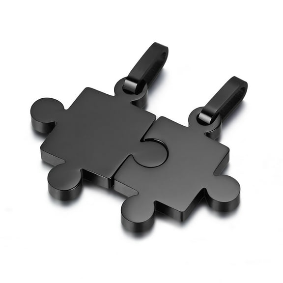 OIDEA 2pcs Stainless Steel Matching Puzzle Pendant Necklaces Set for Men Women