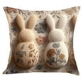 thumbnail image 2 of Easter Bunny Pillow Cover 18x18 Inch, Faux Embroidery Printed Farm Animal & Floral Design Spring Decorative Cushion Cover for Sofa, Bedroom,B, 2 of 6