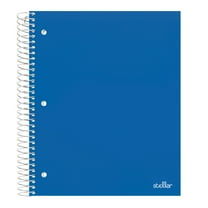 Office Depot® Brand Stellar Poly Notebook, 8 1/2" x 11", 3 Subject, College Ruled, 300 Pages (150 Sheets), Blue