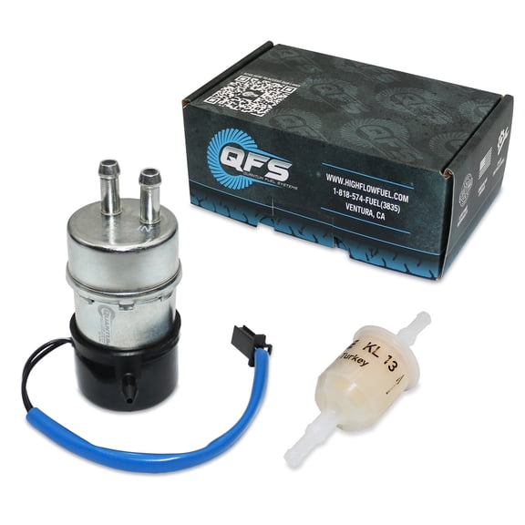 Quantum Electric Fuel Pump w/ Fuel Filter for Kawasaki Mule 3010 Carbureted 2007-2008, Replaces 49040-1055