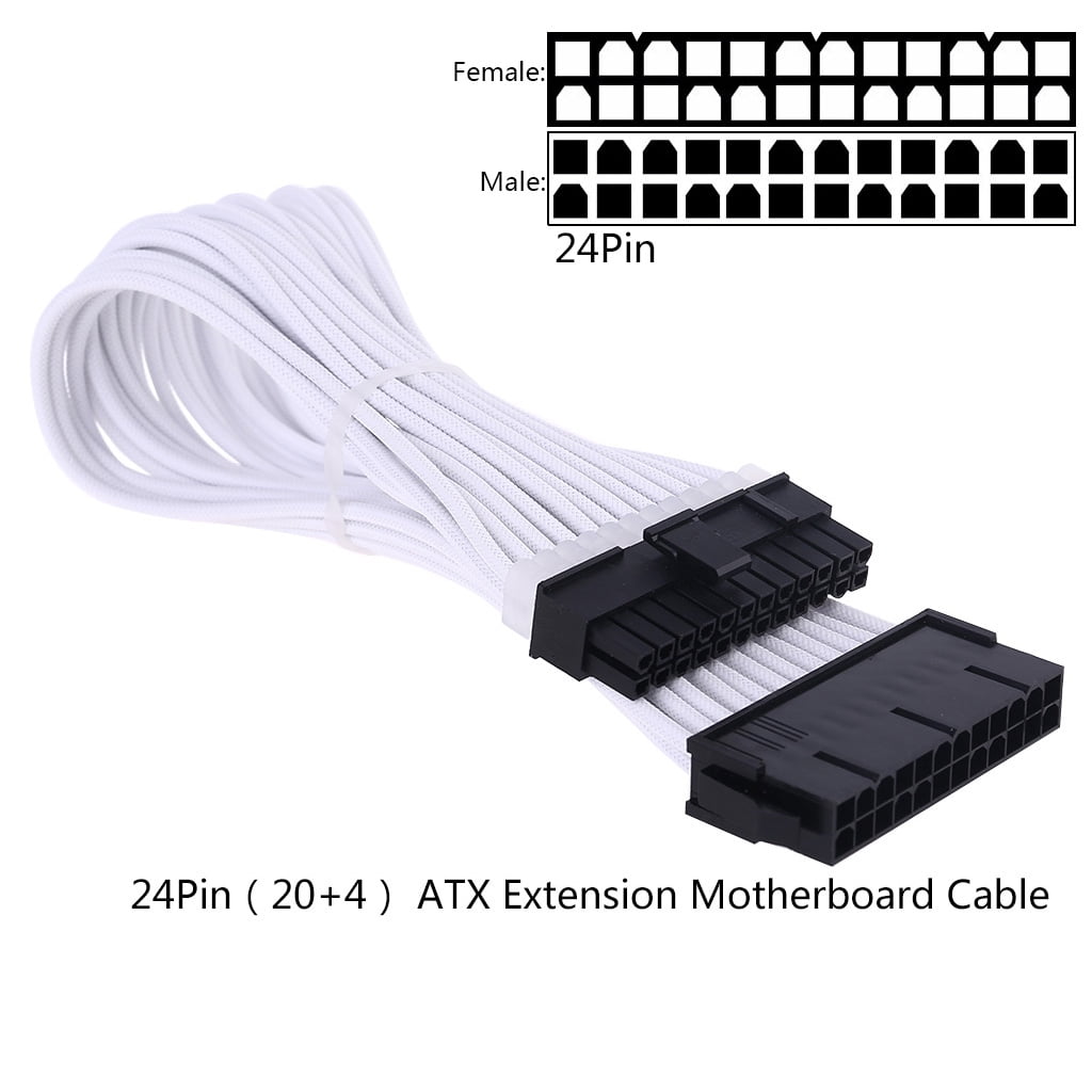 7 Straight Sleeved Extension Cable Combs 24pin 8pin 4pin ATX CPU 8pin 6pin PCIE 
